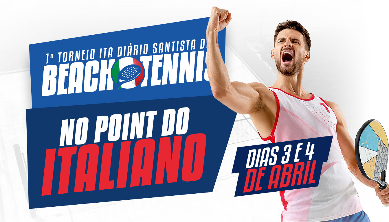 Arte oficial do evento 1º TORNEIO ITA DIÁRIO SANTISTA DE BEACH TÊNNIS